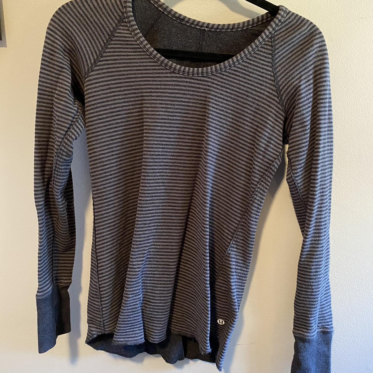 Lululemon Women's Size 8 Ambient Grey Striped No - Depop