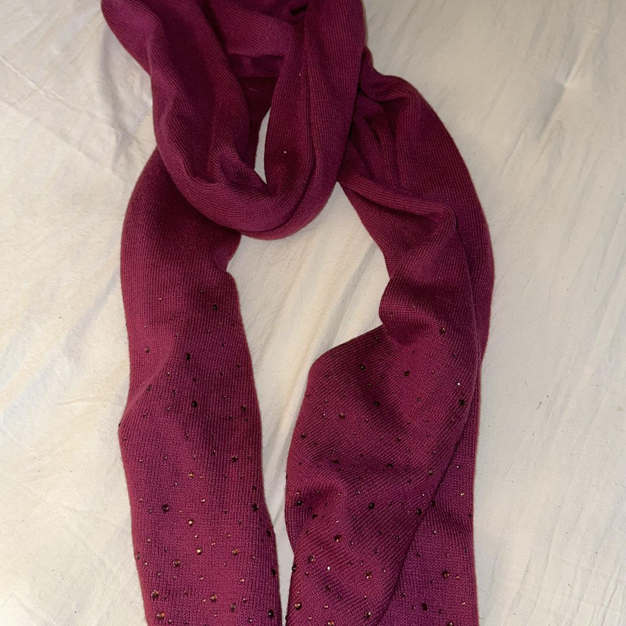 Chico’s Y2K Pink scarf with rhinestone embellishments - Depop