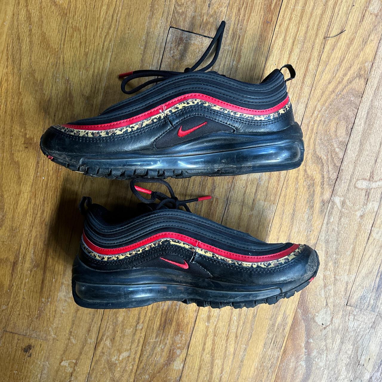 Black red leopard Nike air max 97. Size 7.5