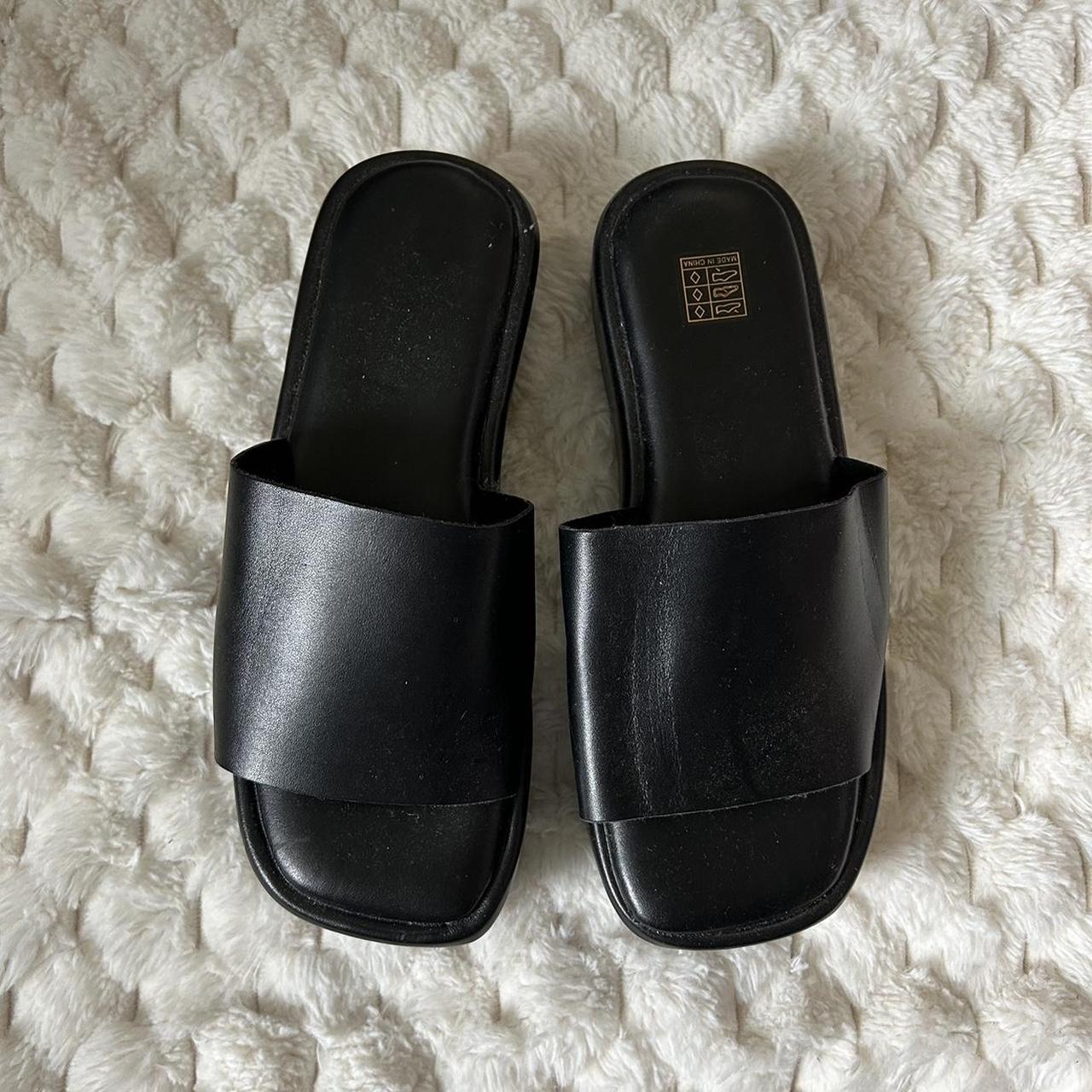 Black Platform Slide Sandal -never used -size 5.5... - Depop