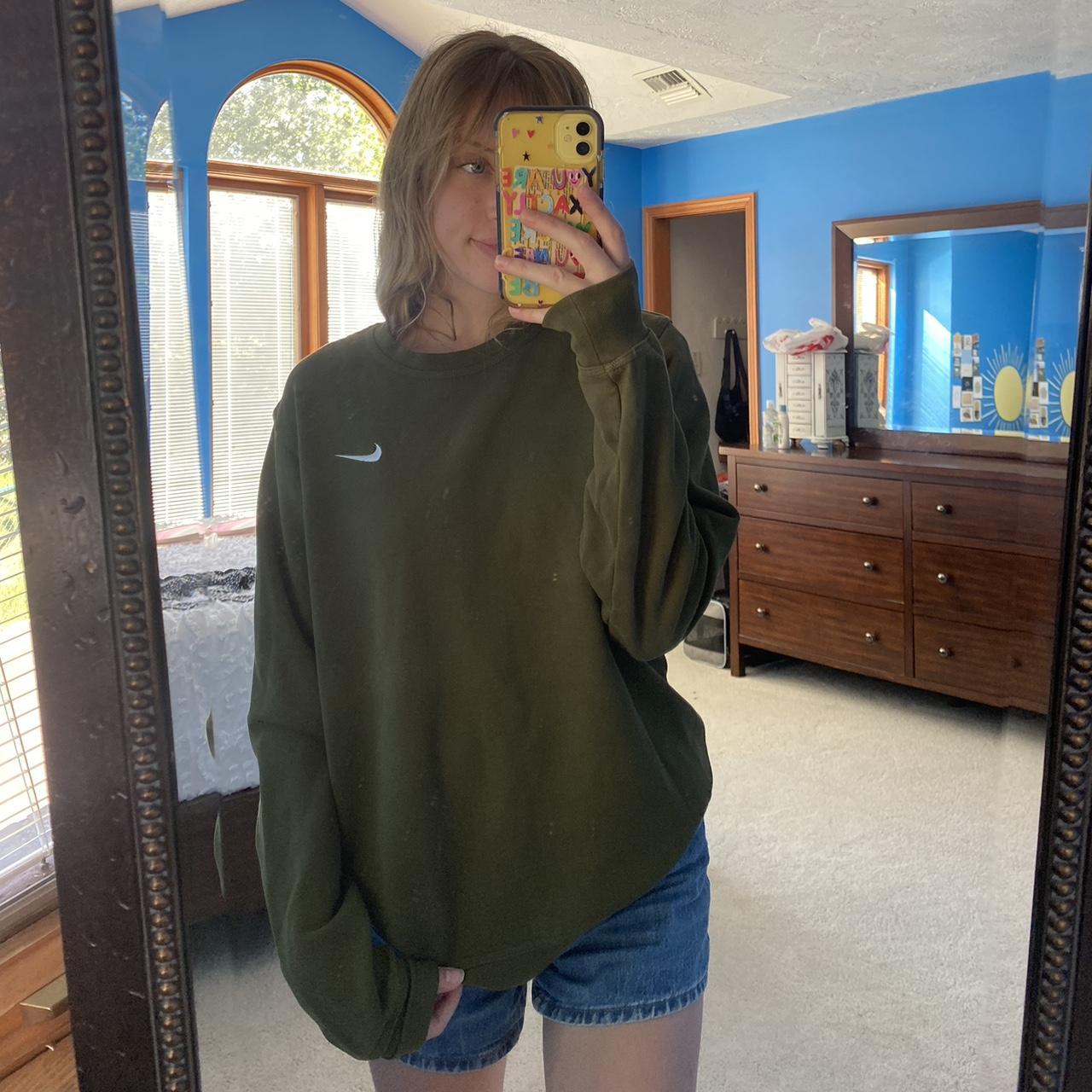 Army Green Nike Crewneck nike nikecrewneck green. Depop