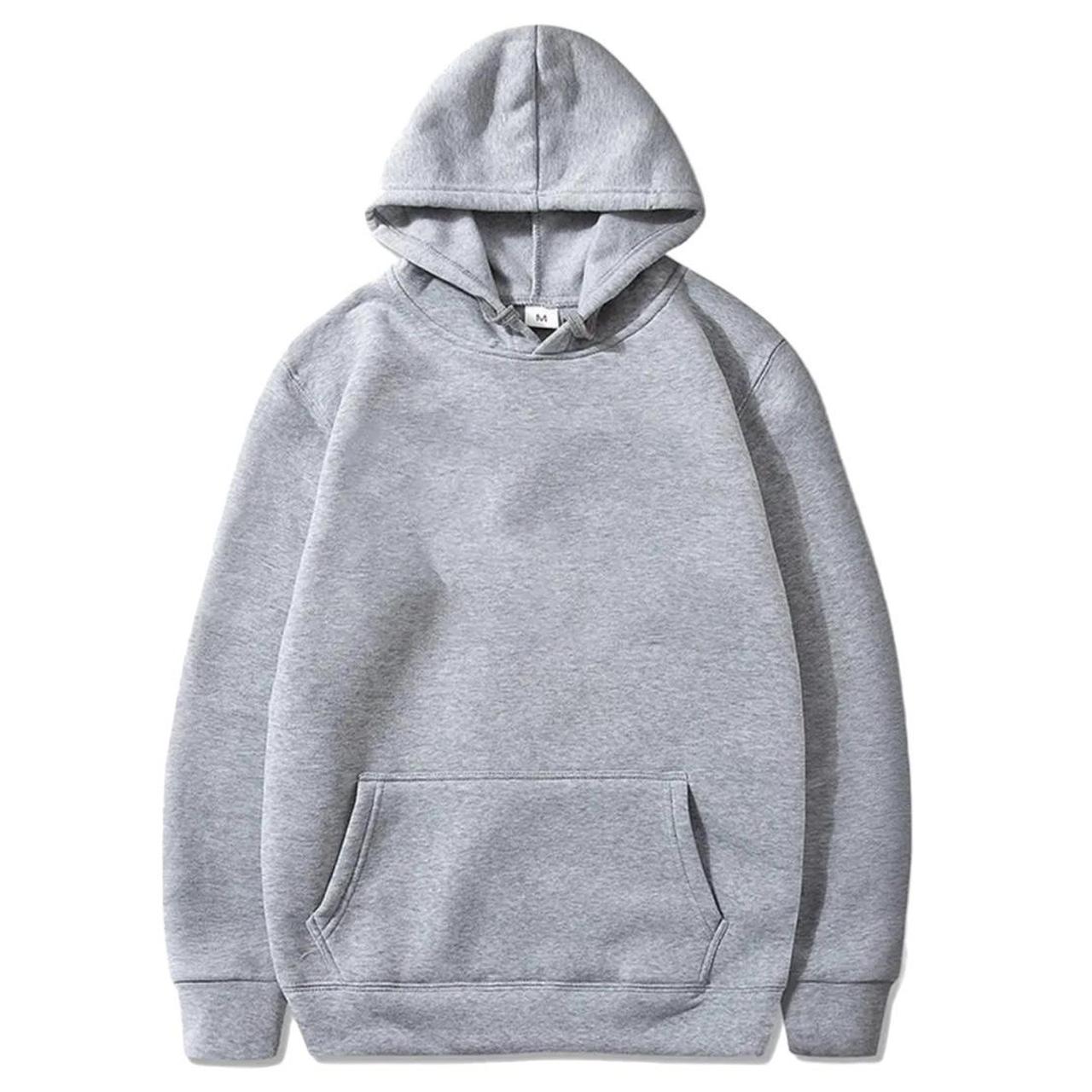 Men s Plain Hooded Sweatshirt in Grey Sizes. Depop