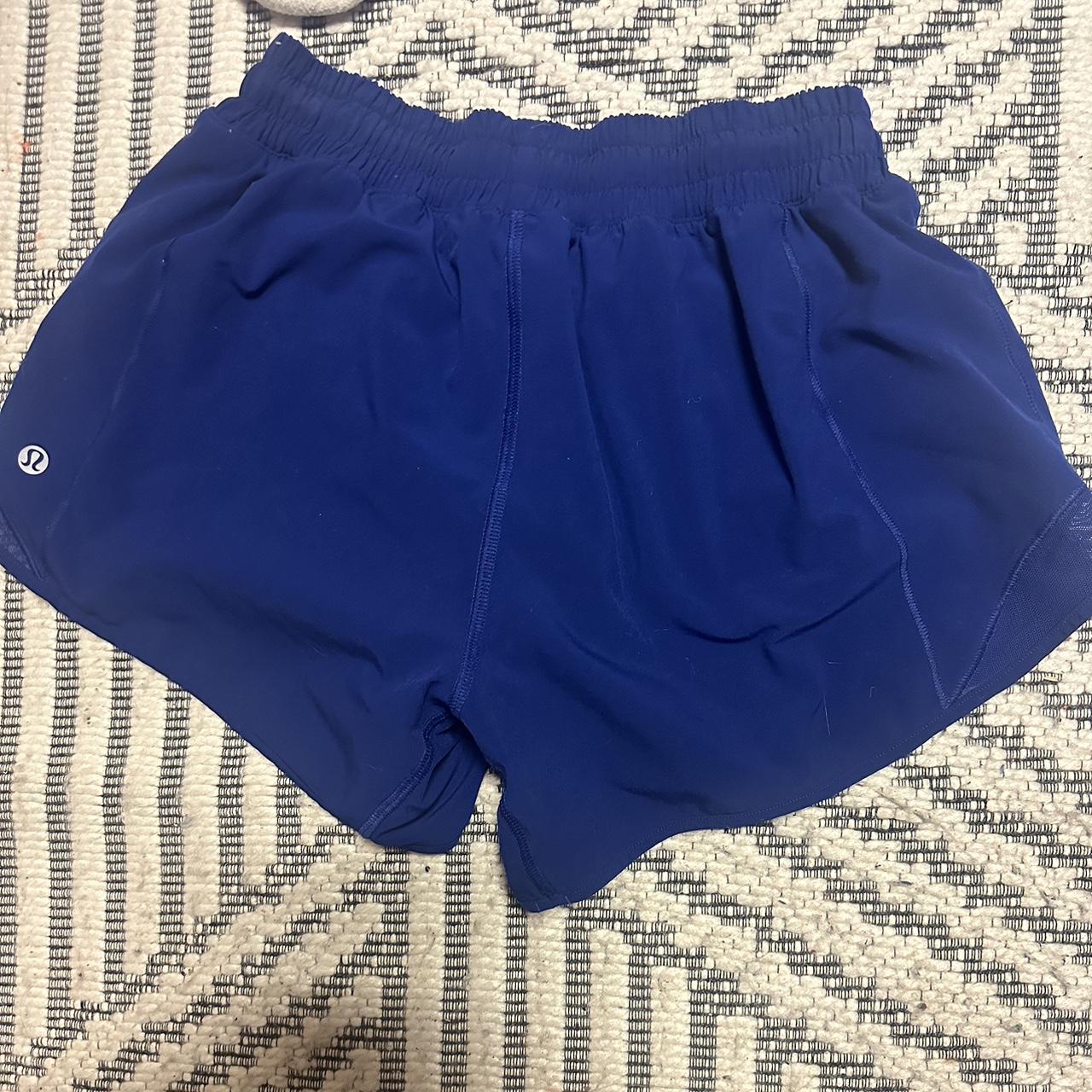 lululemon royal blue hotty hots 4’ in very good... - Depop