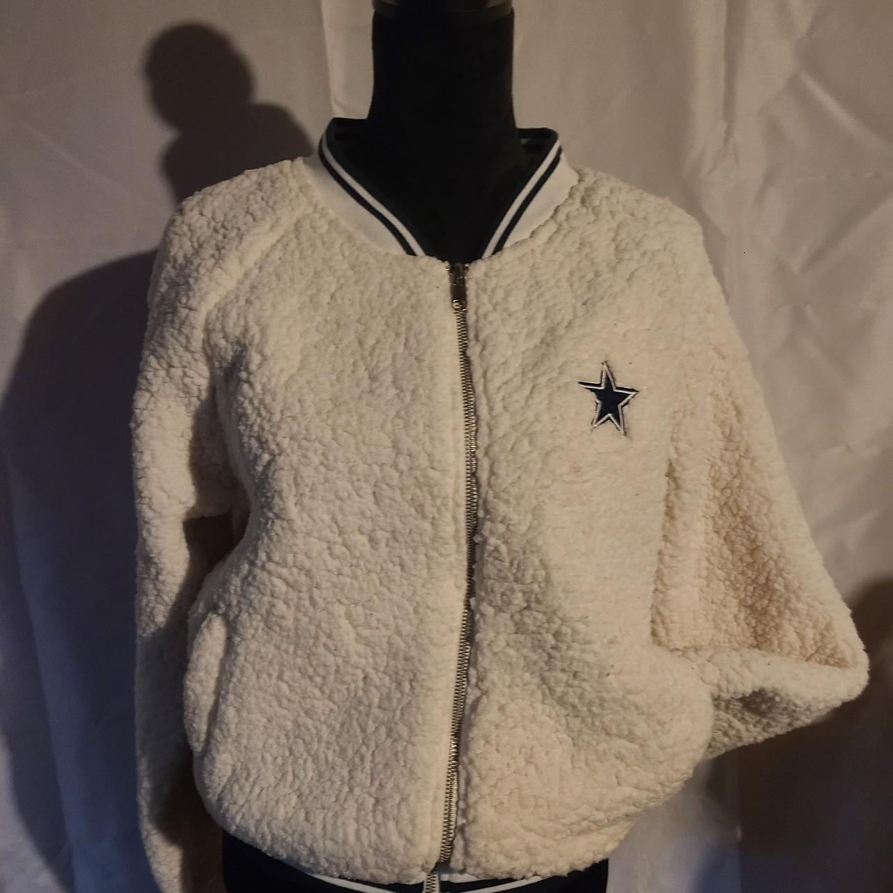 NFL Women's Jacket - White - M – Women's New Era Cream Dallas Cowboys Sherpa …
