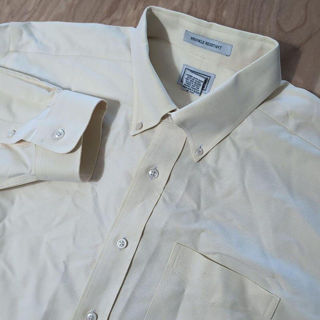 L.L. BEAN Wrinkle Resistant Pale Yellow Twill Button... - Depop