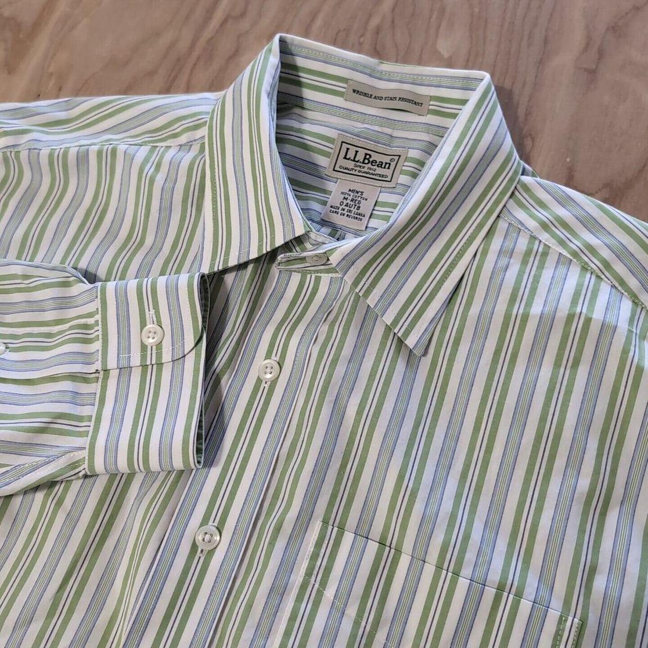 LL Bean Mens M Shirt Wrinkle + Stain Resistant Green... - Depop