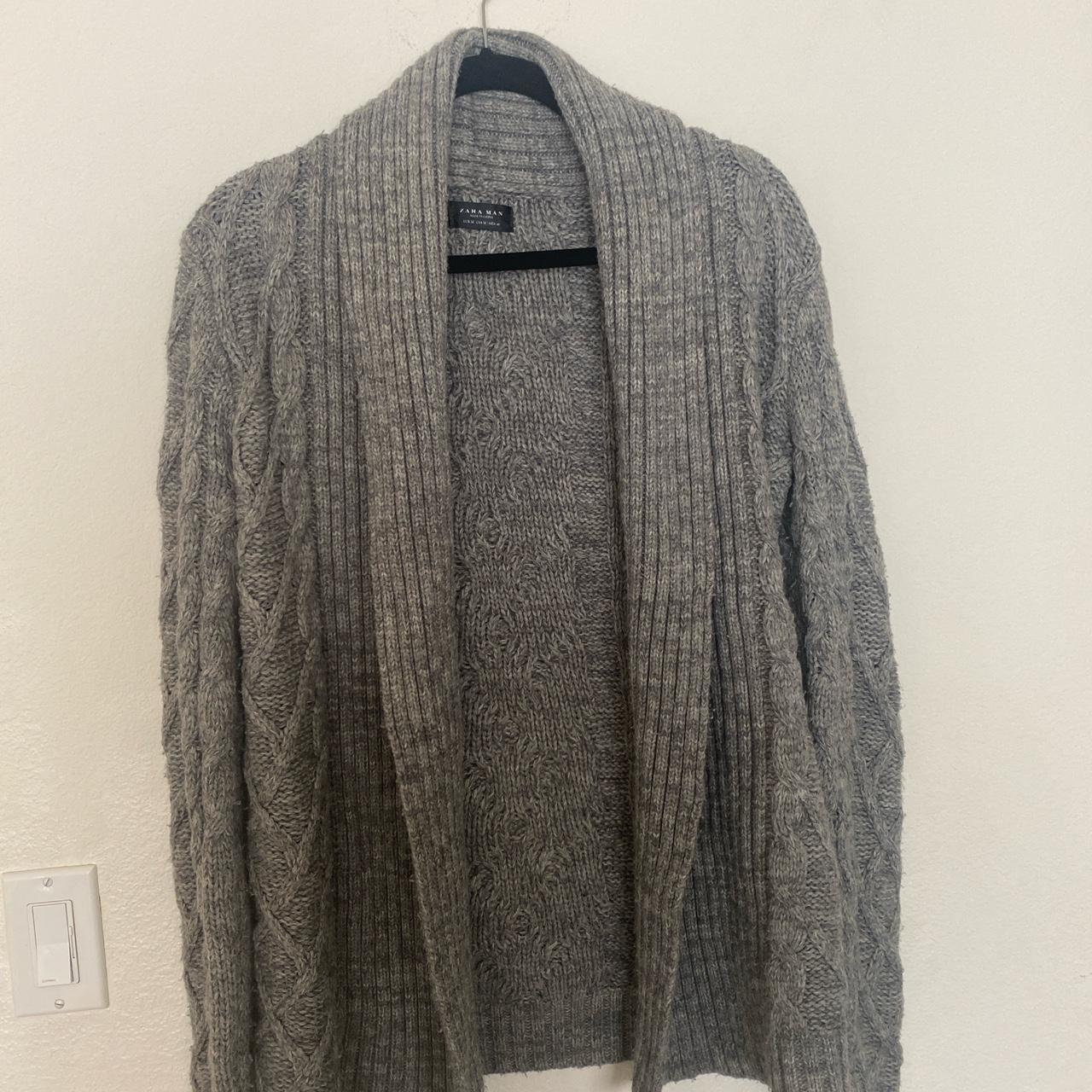 Gray Cardigan Open Front Cardigan Zara Grey Warm Knit Cardigan