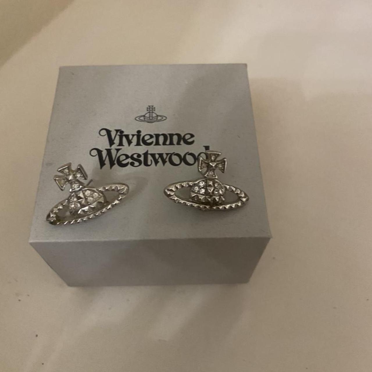 Vivienne Westwood orb earrings silver - Depop