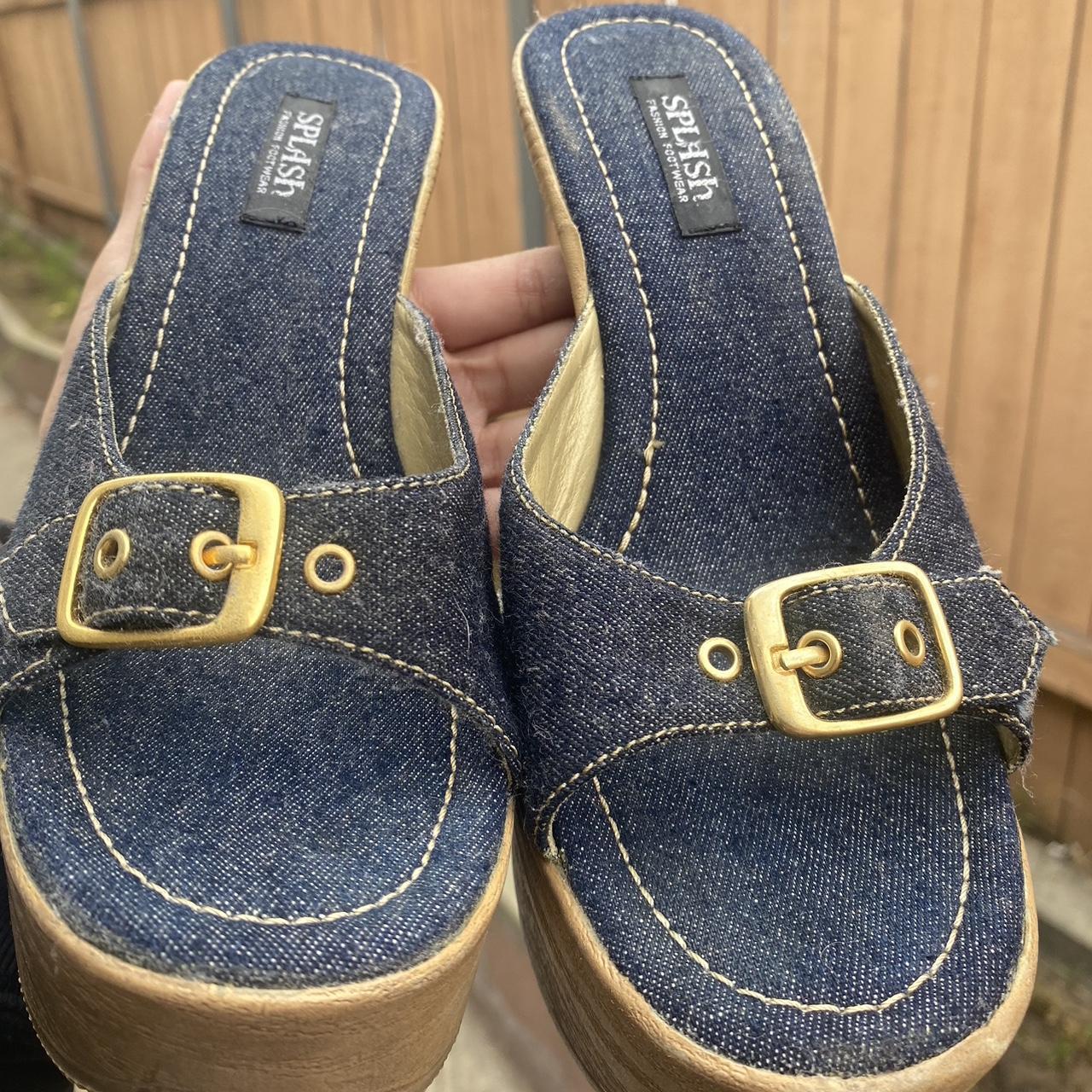 Splash Fashion Footwear Y2K Jean Denim Material... Depop