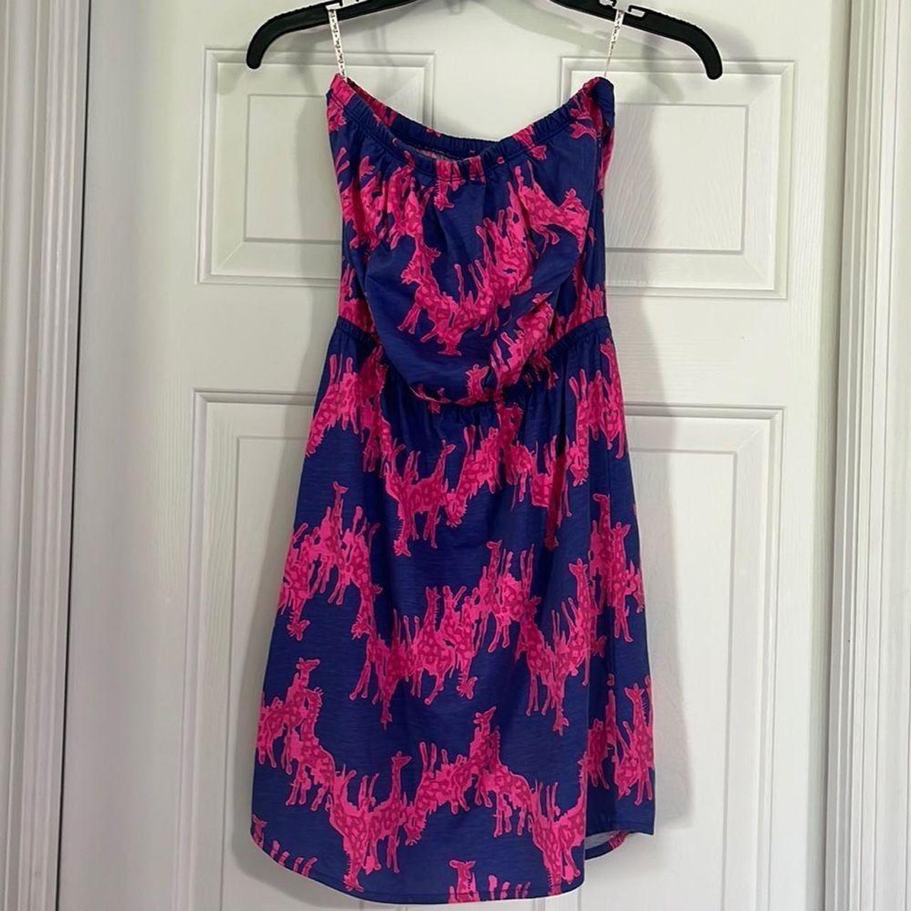 Lilly Pulitzer giraffe strapless dress Windsor. Depop