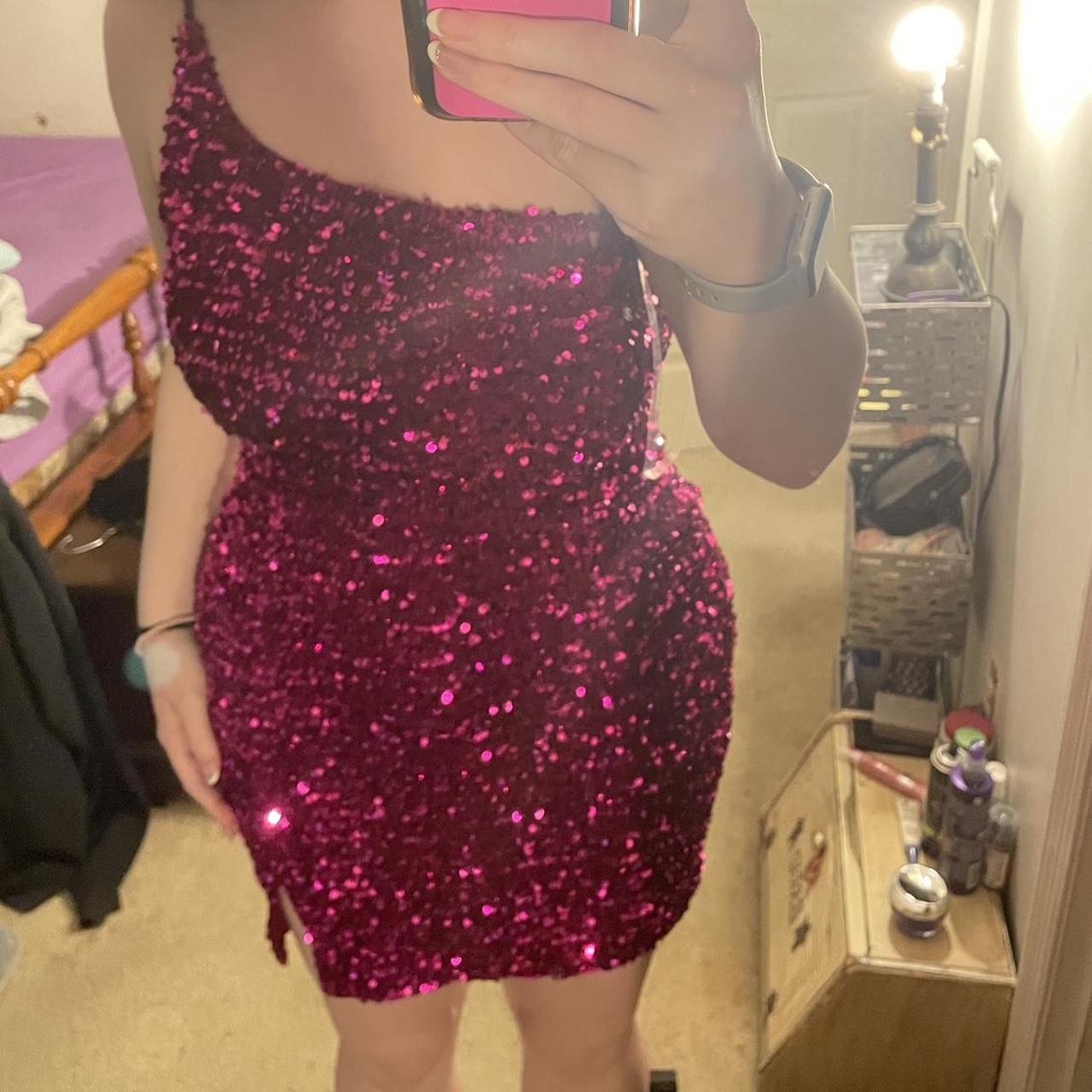 hot pink one strap dress from macys. worn this once