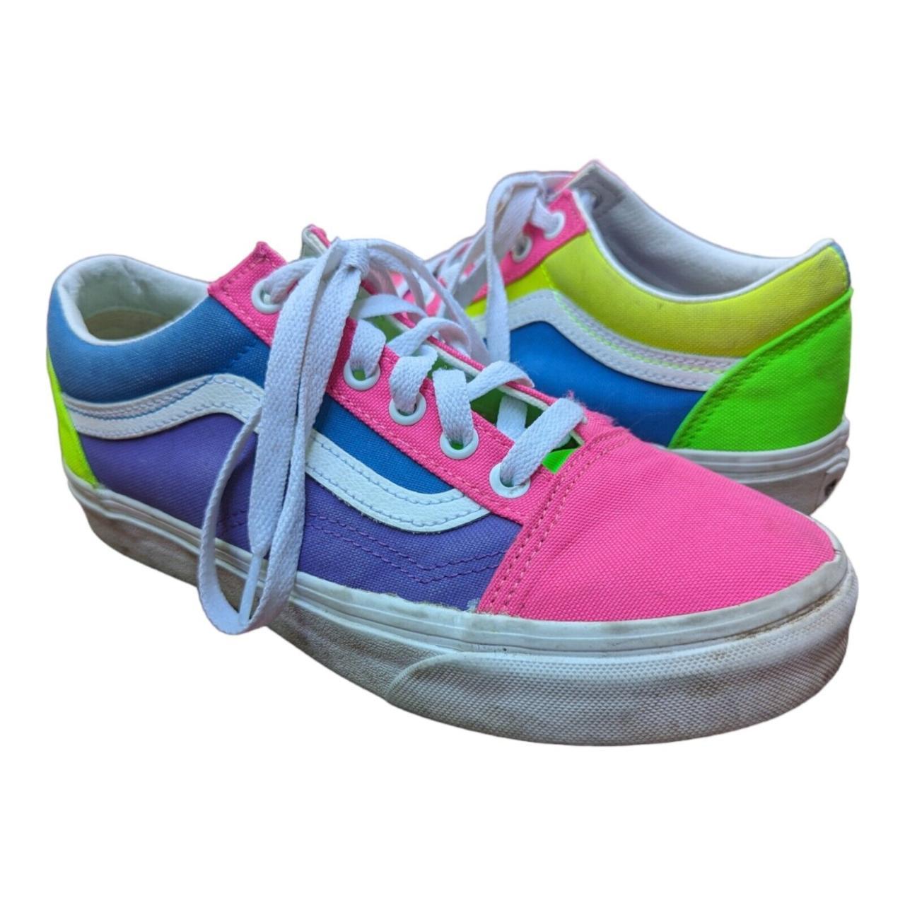 VANS 721356 Old Skool Neon Color Block Skate Shoes