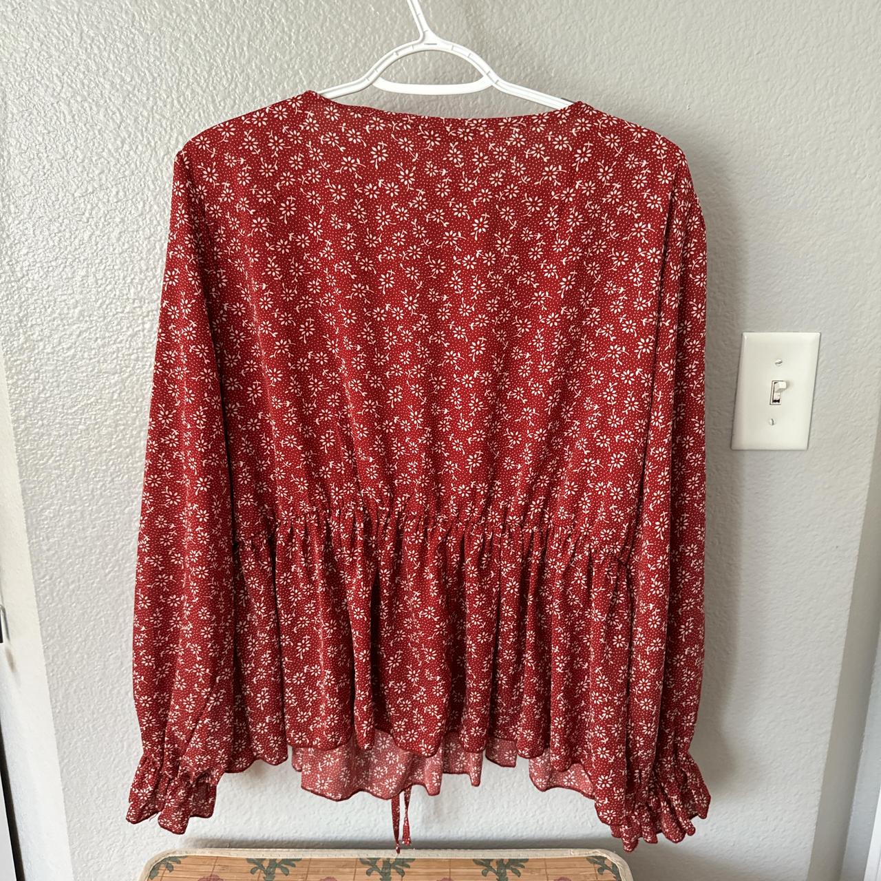 Shien curve long sleeve blouse Size 2XL - Depop