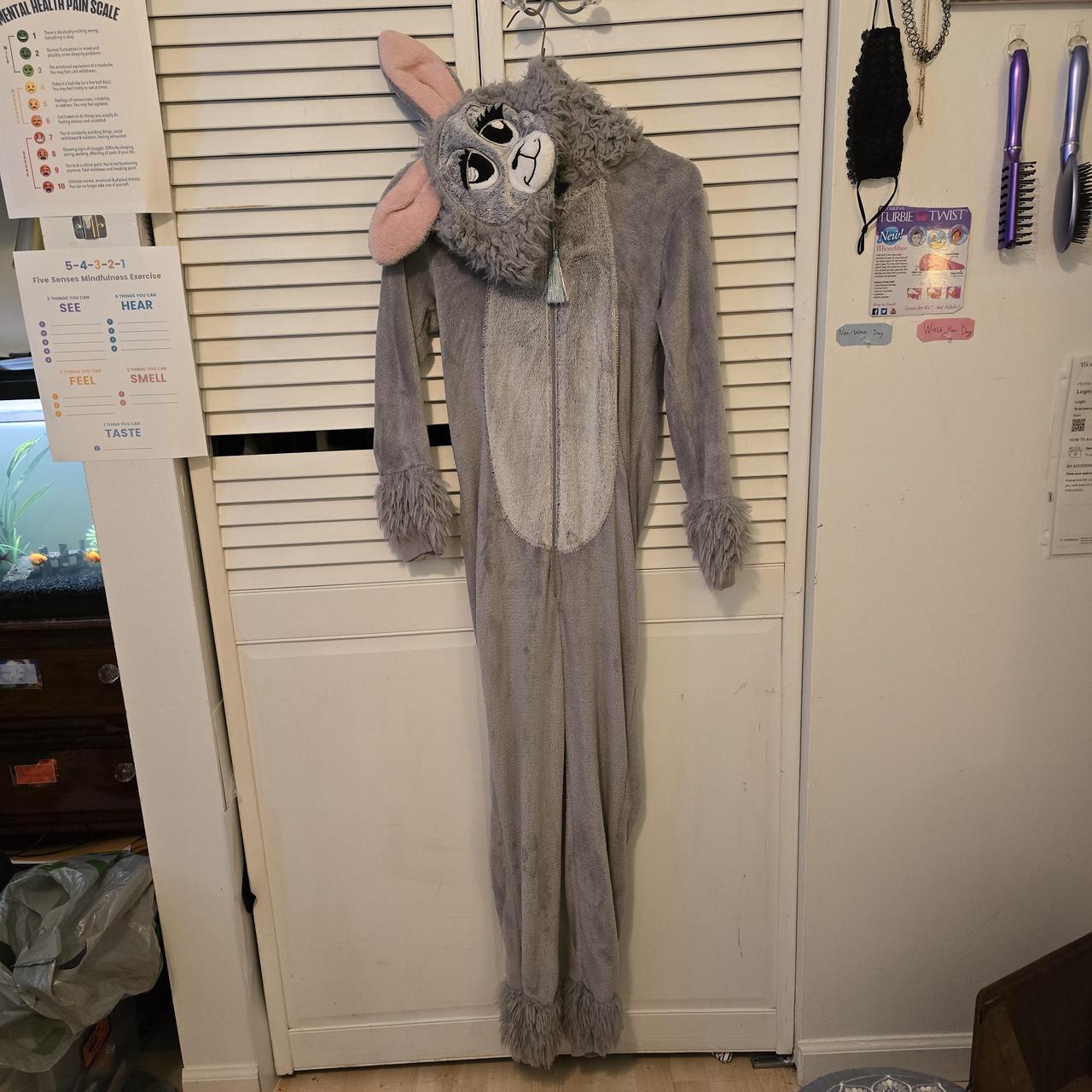 Grey Llama onesie perfect for lounging around the. Depop