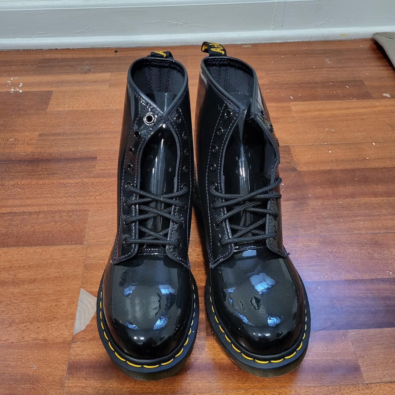 Black patent leather doc martens, never worn - Depop