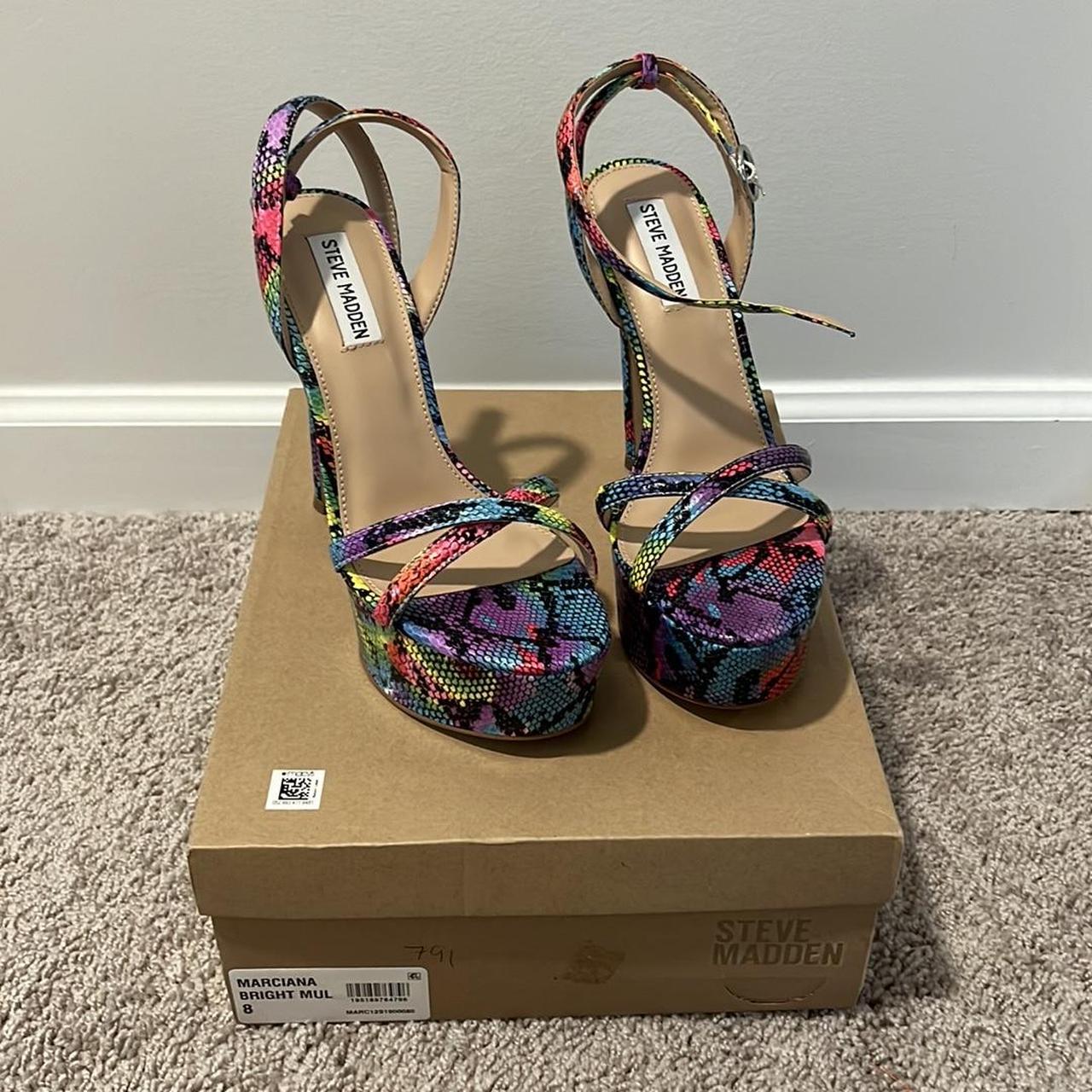 Steve Madden Bright Multi Colored Heels Brand New