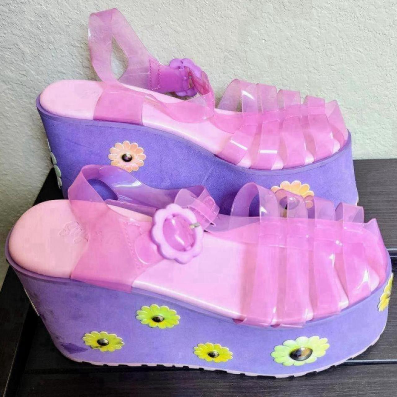 Dolls Kill Sugar Thrillz Daisies Jelly Sandals Size... Depop