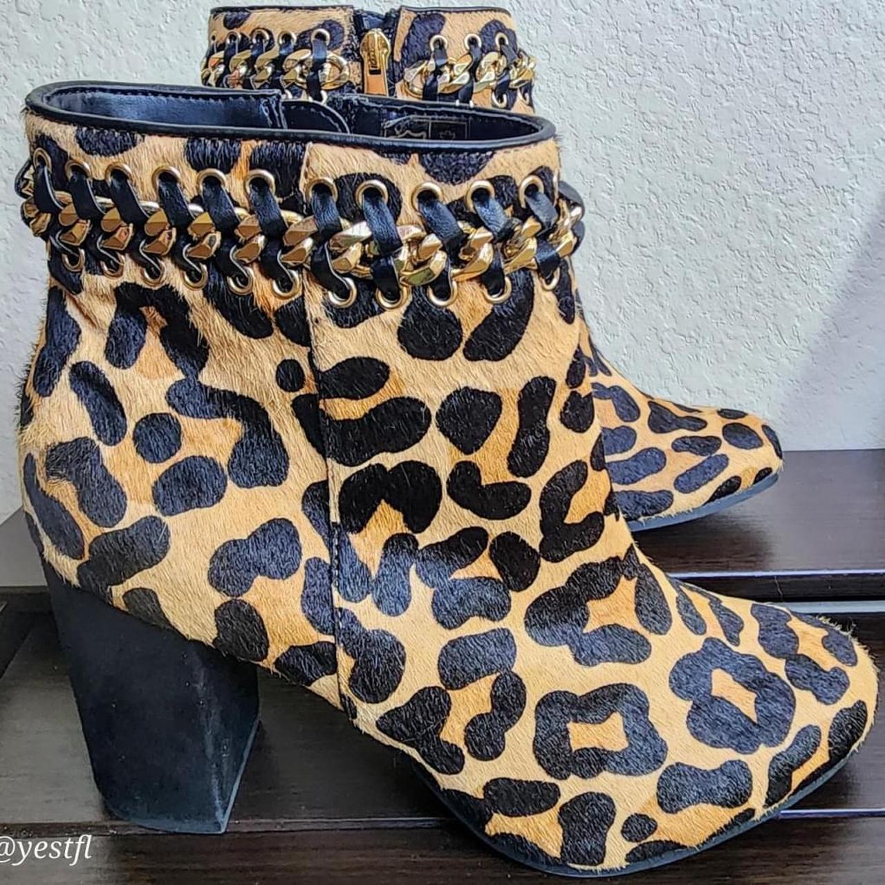 Kurt Geiger leopard animal print booties 38. Leather. Depop