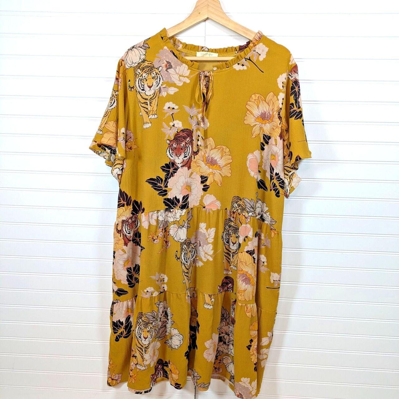 Loralette Tiger Print Dress Womens 22/24 Depop