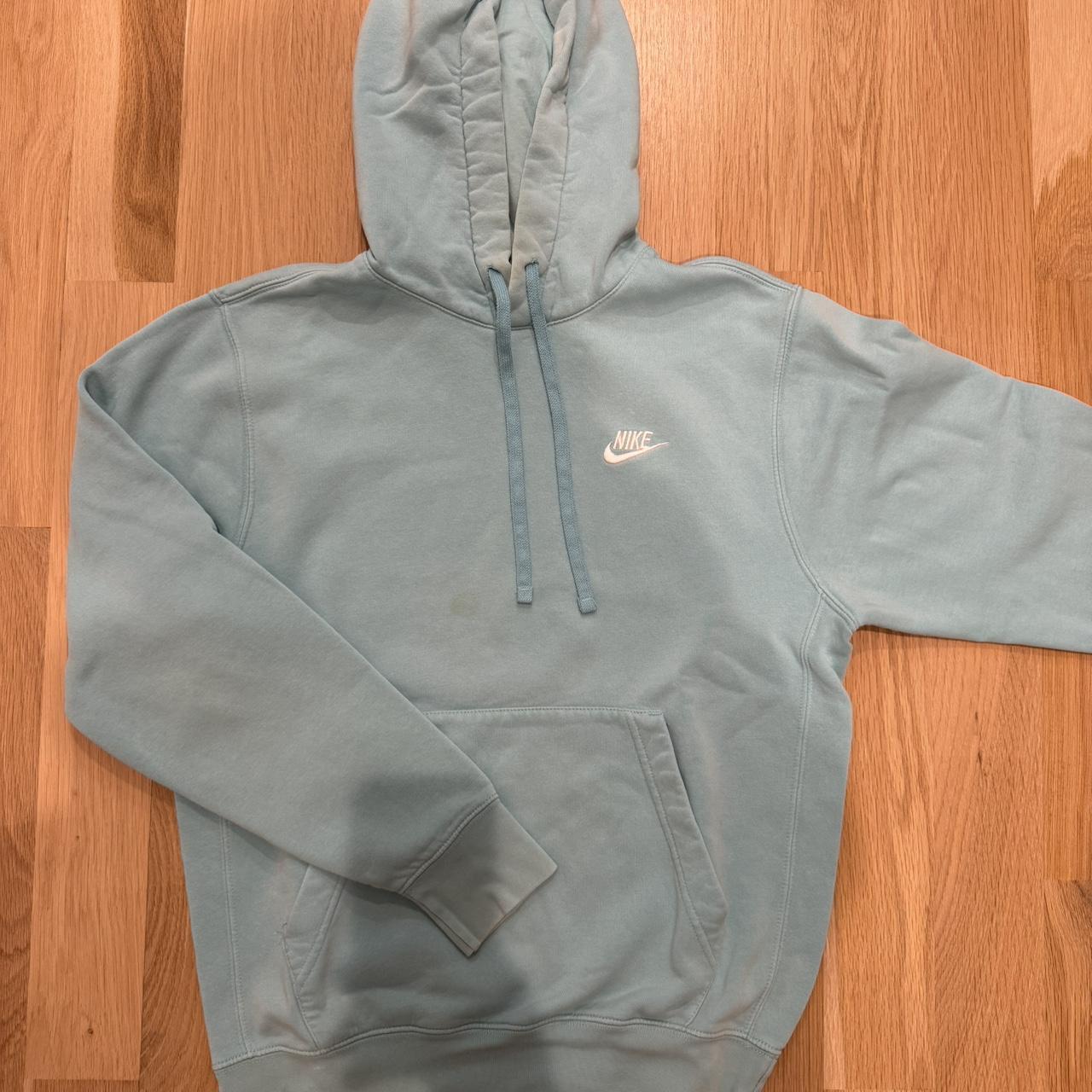 Baby blue Nike hoodie, size small, worn decent... - Depop