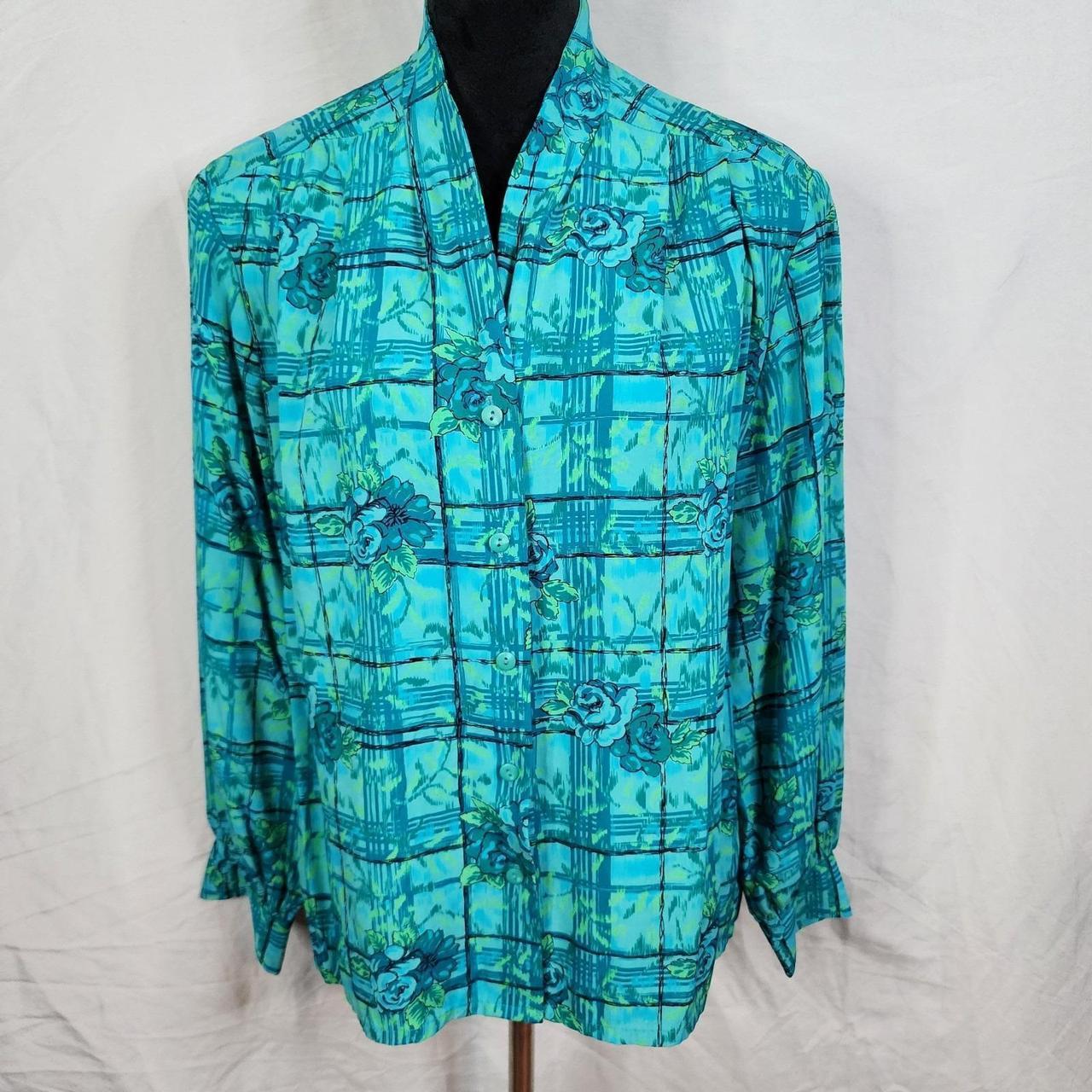 Pendleton Women's Blouse - Green/Multi - 12 – Vin… - image 1
