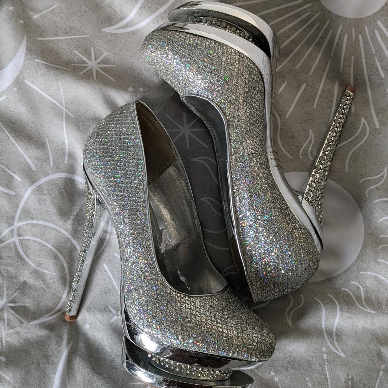 Sparkly silver prom/occasion shoes with matching