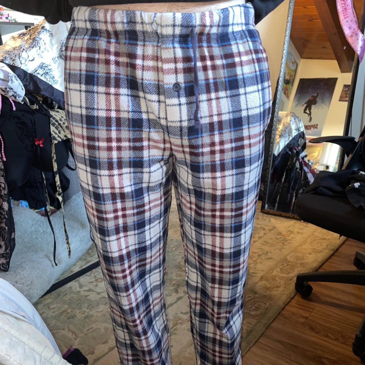 GYATT Meron red white blue plaid fleece pajama Depop