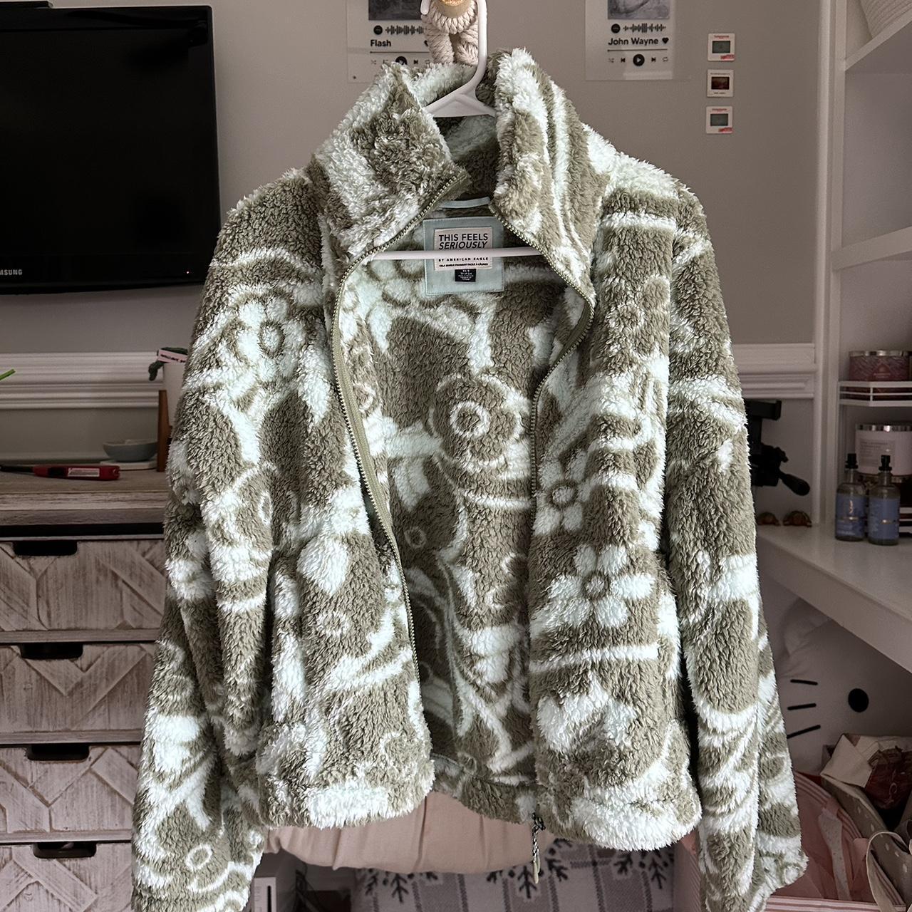 Fluffy jacket american eagle best sale