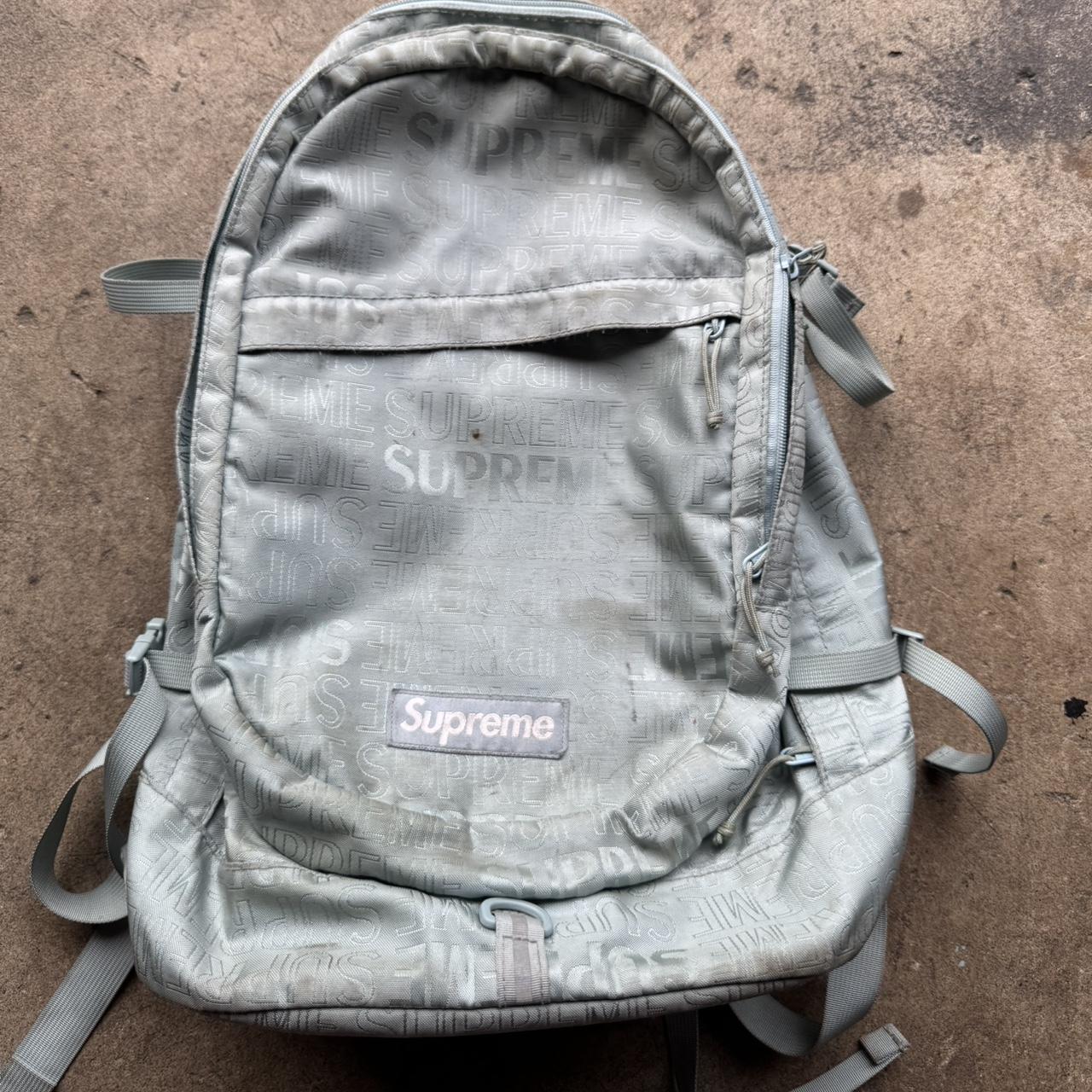 Blue supreme backpack - Depop