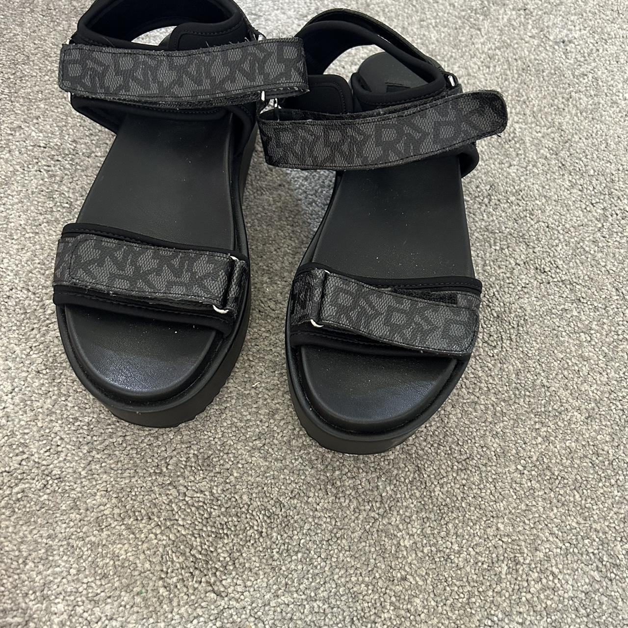 Black Dkny platform sandals Brand new, without... - Depop