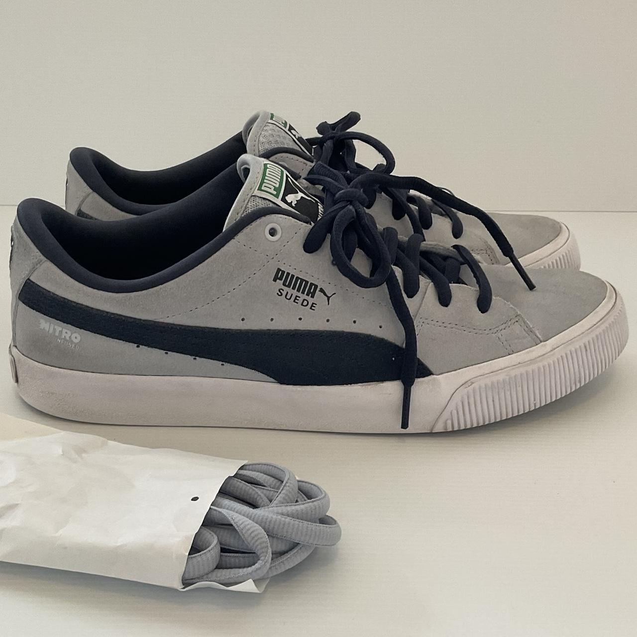 Puma Skate Shoes Grey & Navy Mens size US 11 with... - Depop