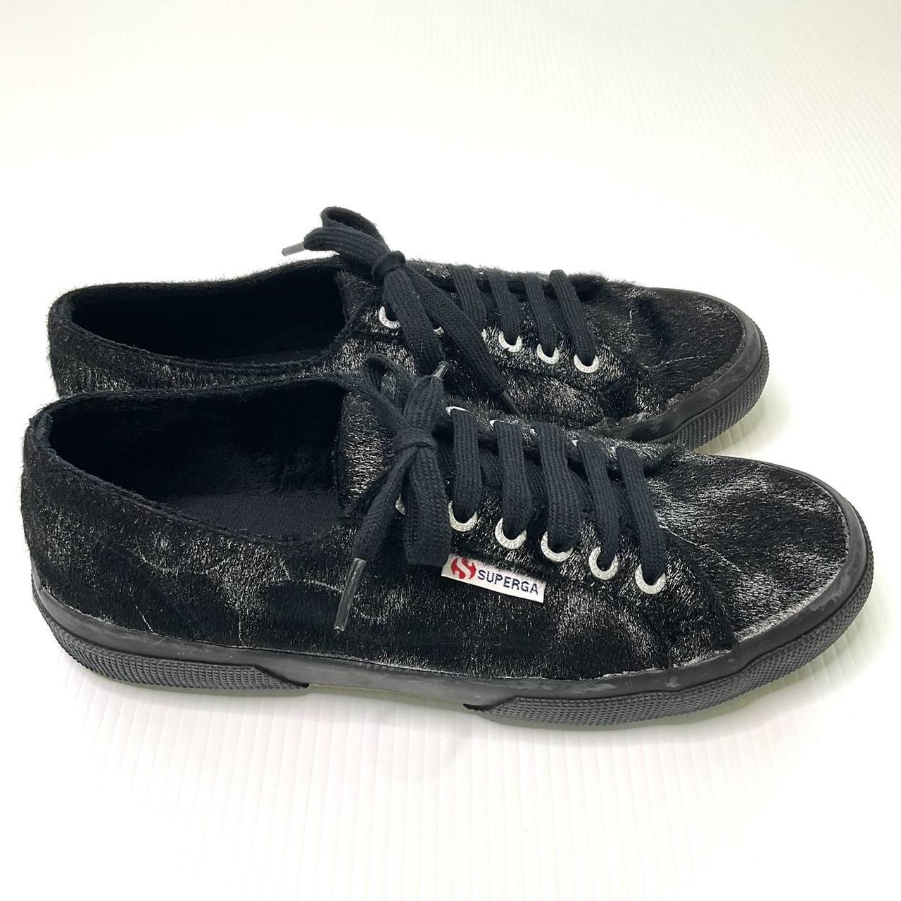 Superga Rare 2016 Furry Black White Sneakers. Depop