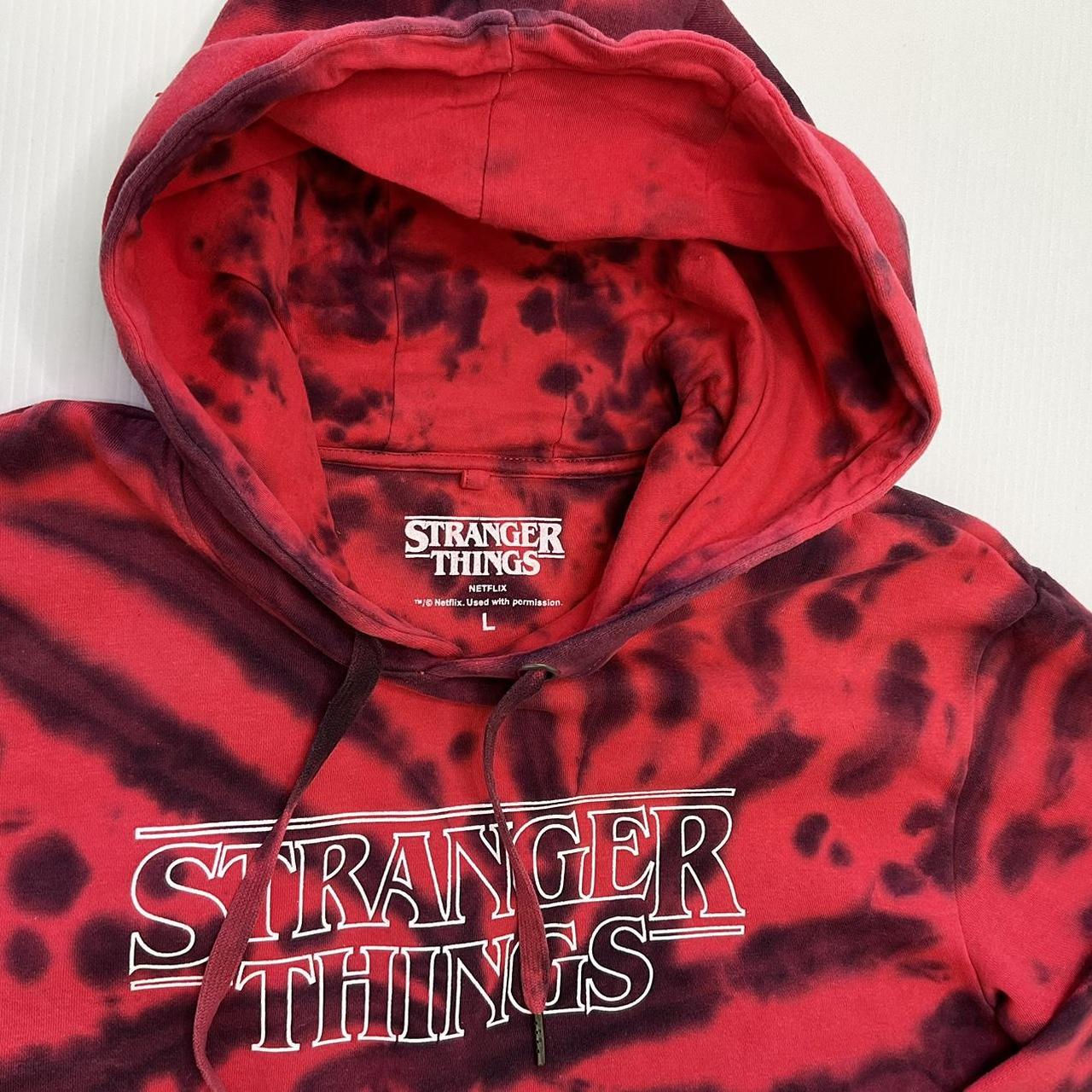 Stranger Things Hoodie Sci fi Black Red Tie Dye. Depop