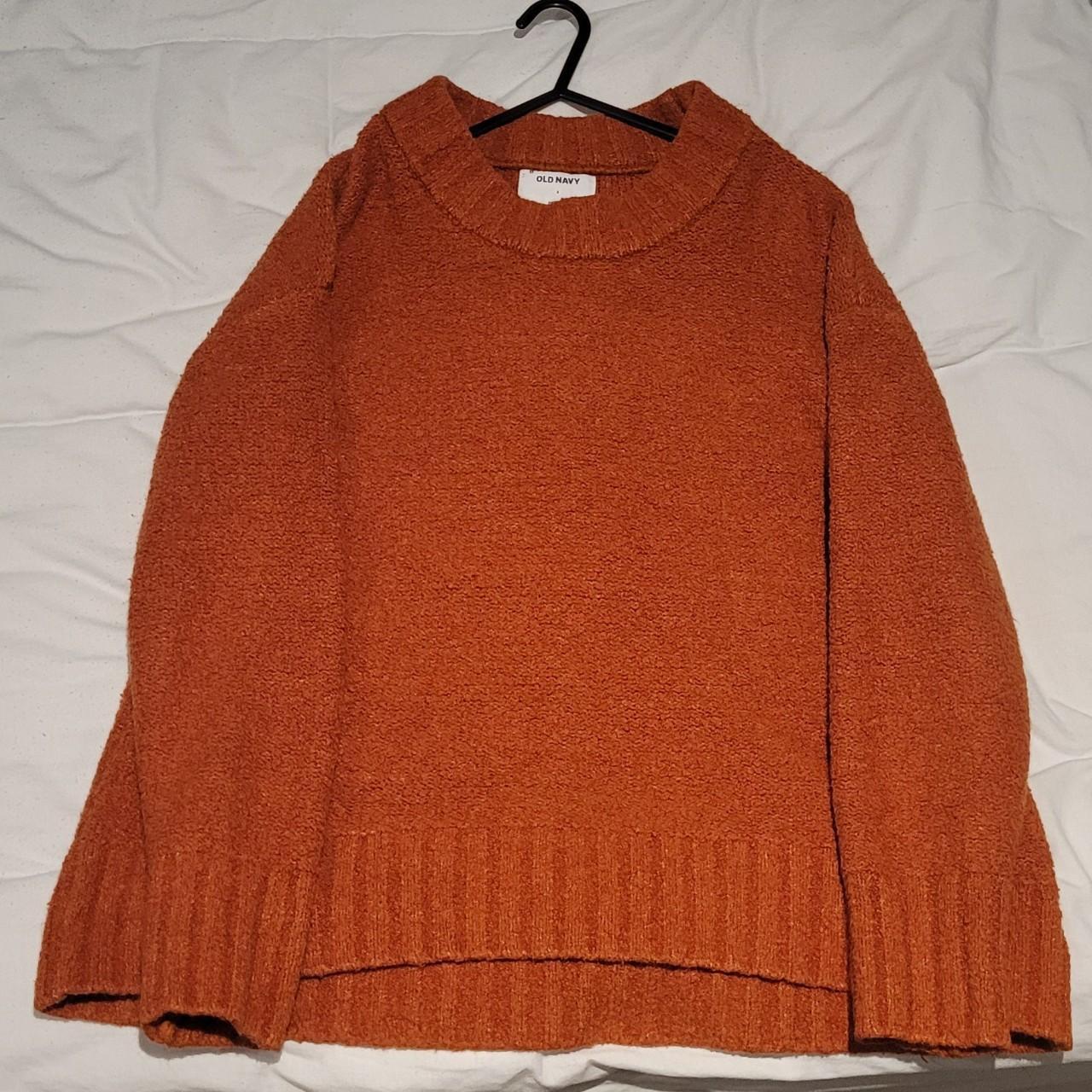 Small Old Navy Burnt Orange Jumper with oversized... - Depop