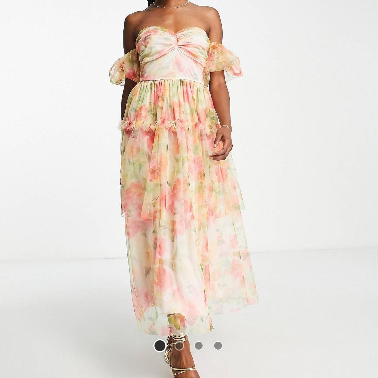 Miss Selfridge tulle twist front maxi dress Depop