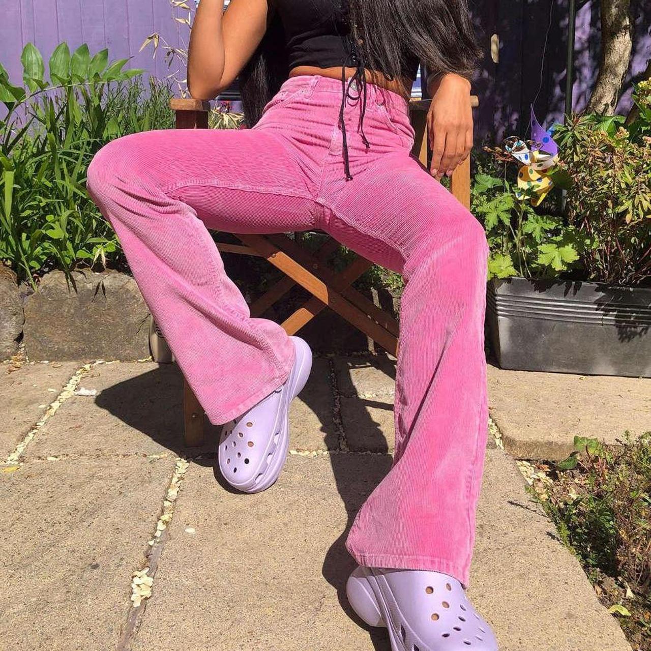 Wide Leg Pink Corduroy Bell Bottoms BDG Pink Corduroy Pants High