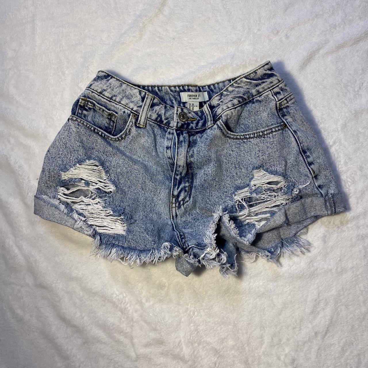 Distressed booty shorts💙 these run a bit small Depop