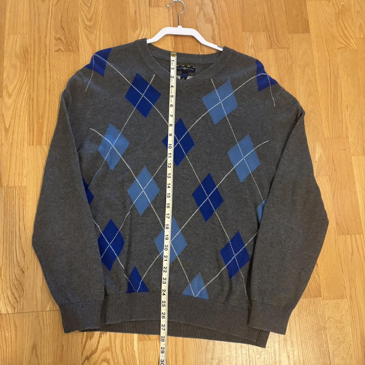Men’s Argyle V-neck sweater. Size Large. Excellent... - Depop