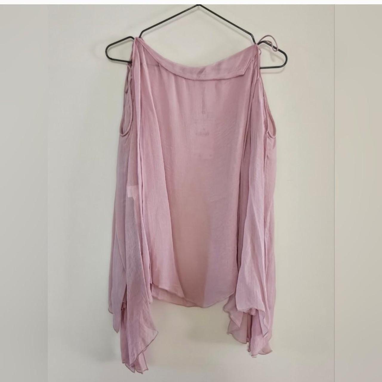 日曜まで★新品/slit ribbon sheer blouse/beige SEMI-SHEER VOLUMINOUS BLOUSE/ Zara 2023 -Pre-owned, | Depop