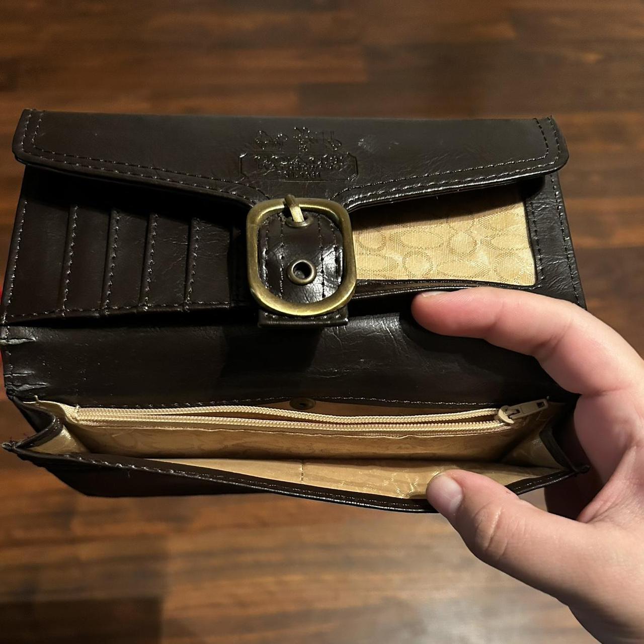 Leather Buckle Flap Coach Bleecker Wallet COACH Bleecker Signature