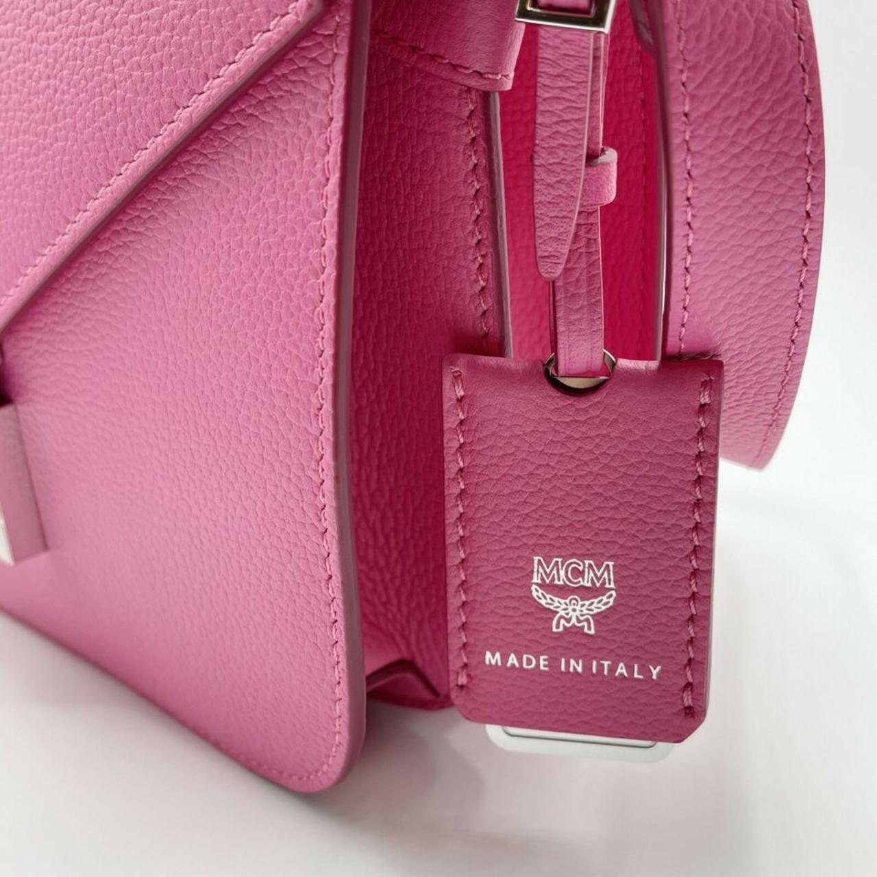 MCM Patricia Sugar Pink Leather Crossbody Shoulder... - Depop