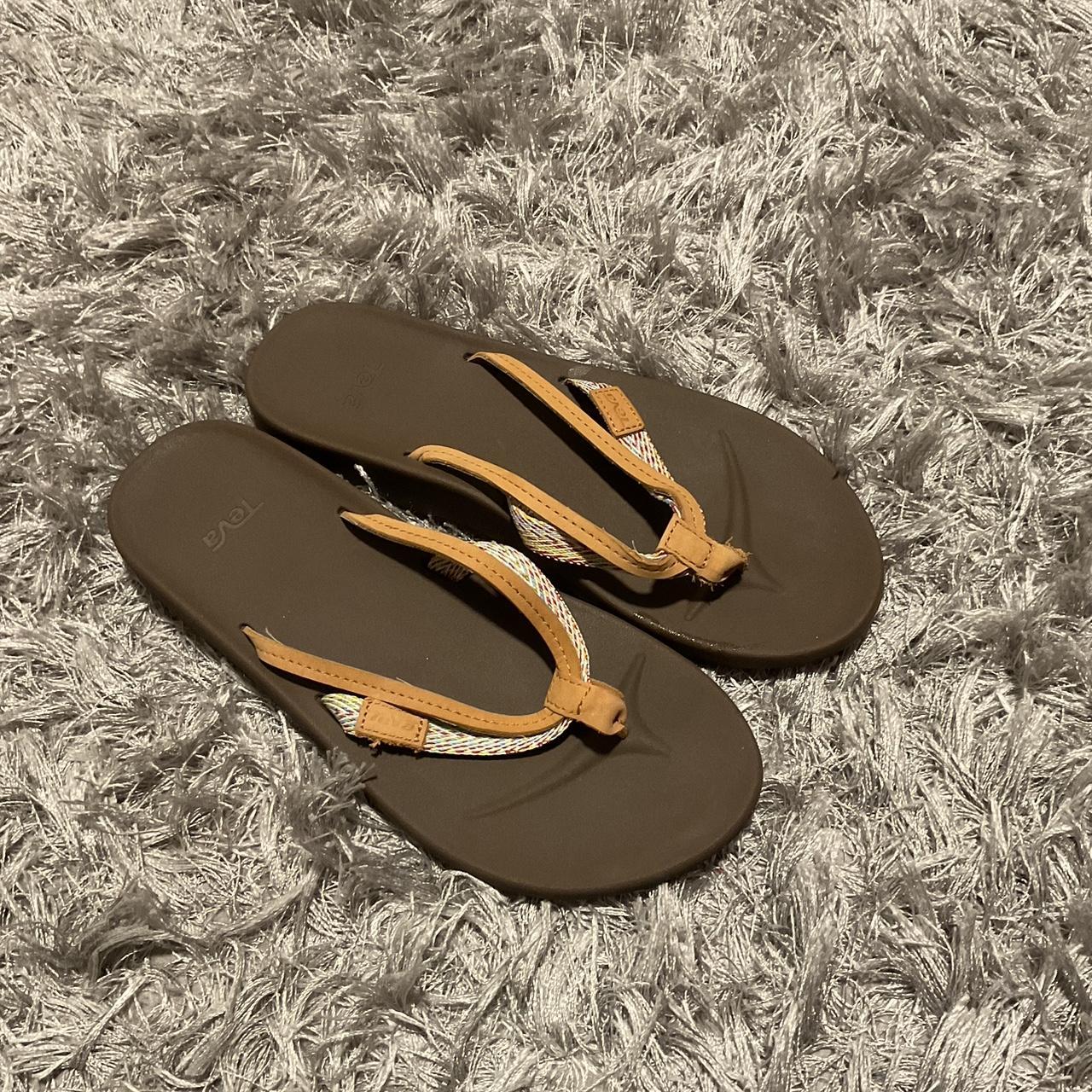 Teva Brown Flip Flop Sandals Depop