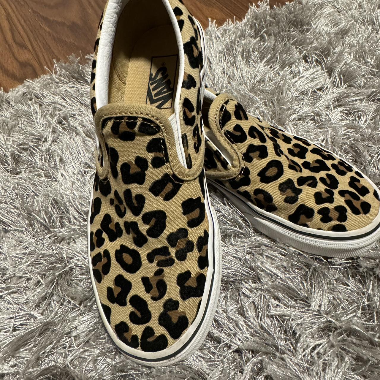 Vans Slip On Leopard Kids Size 1.5 Animal Print. Depop