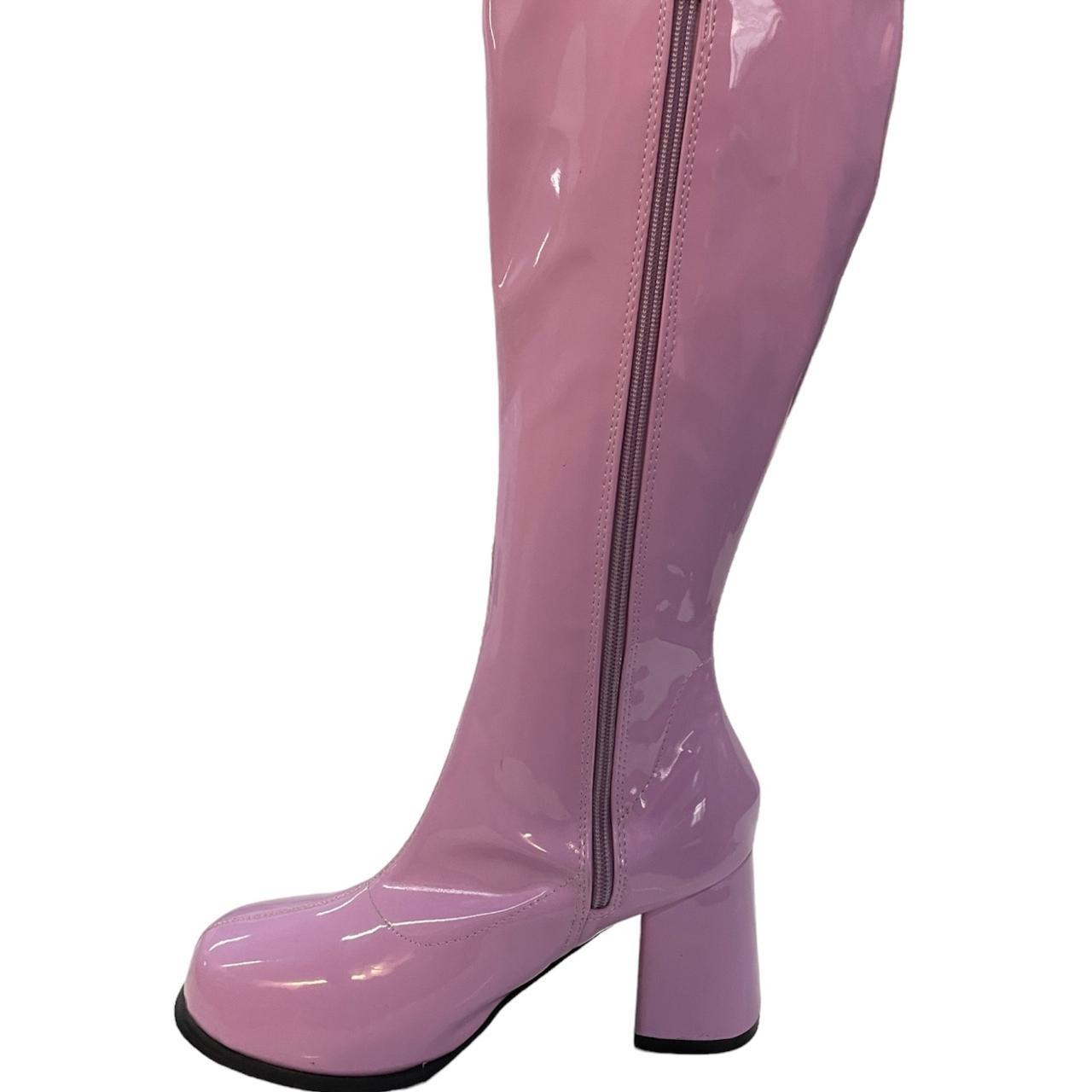 Light Pink Patent GoGo Boots SIZES UK 3 12 Heel