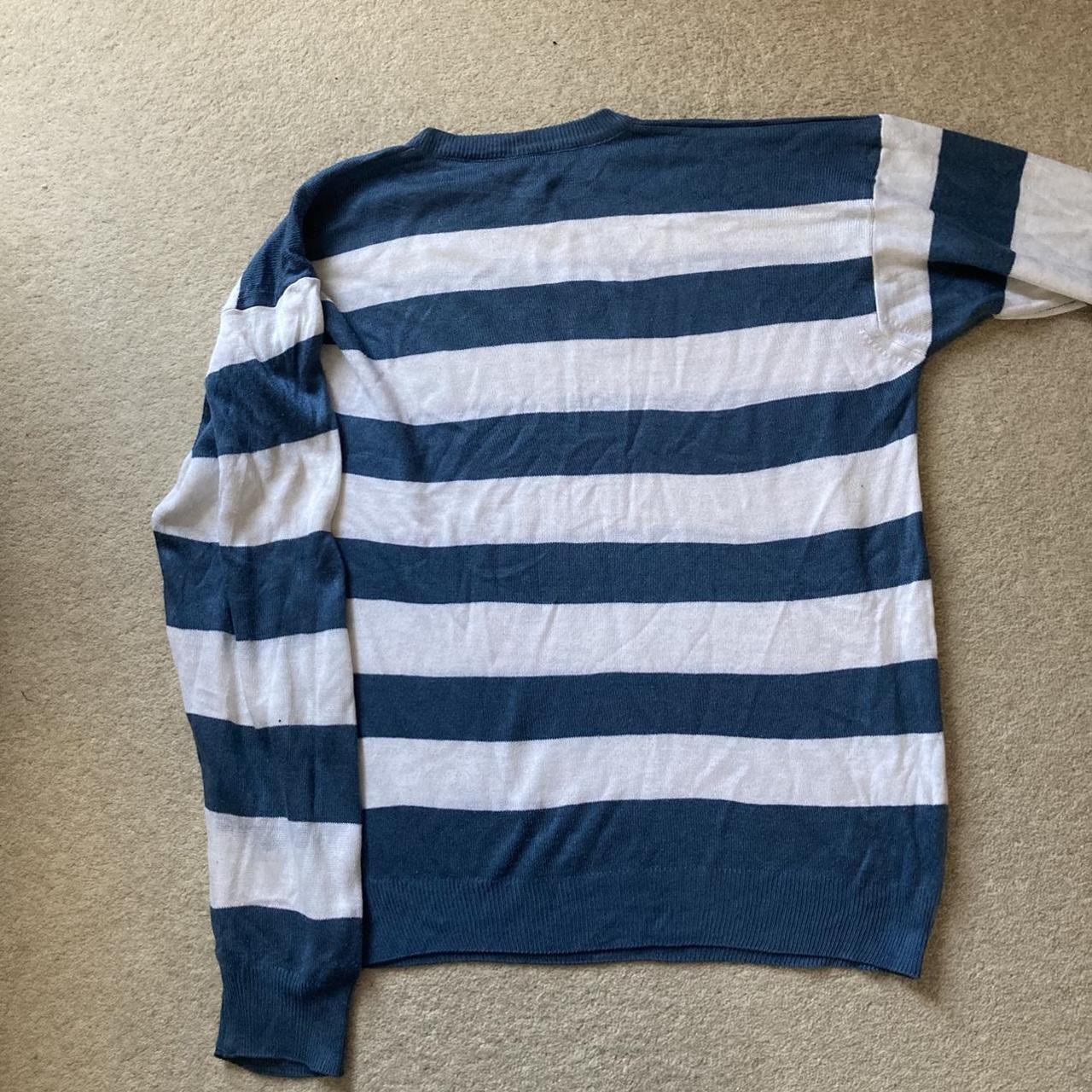 vintage lacoste striped jumper good condition but... - Depop