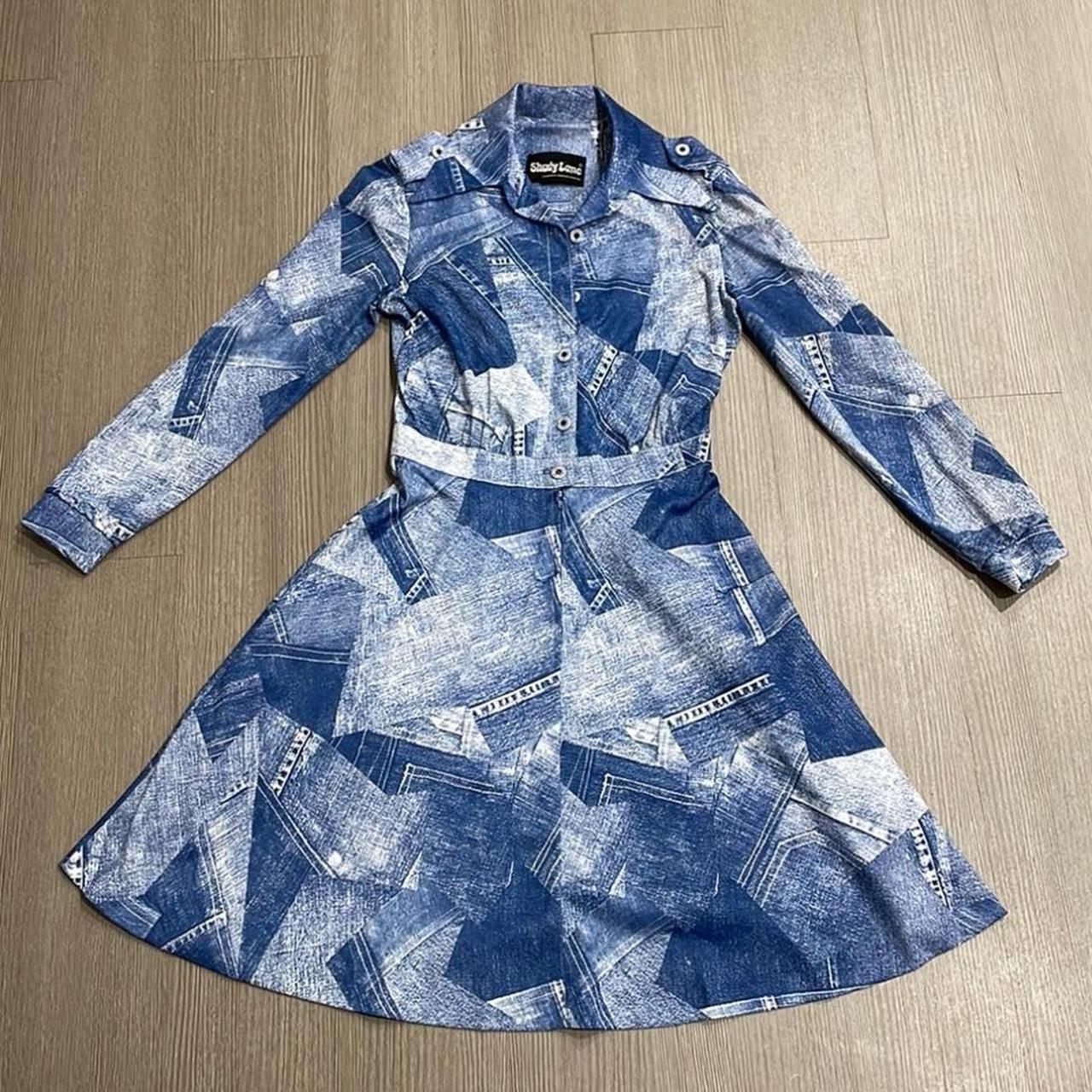 Vintage Shady Lane Denim Patchwork Dress Not Depop