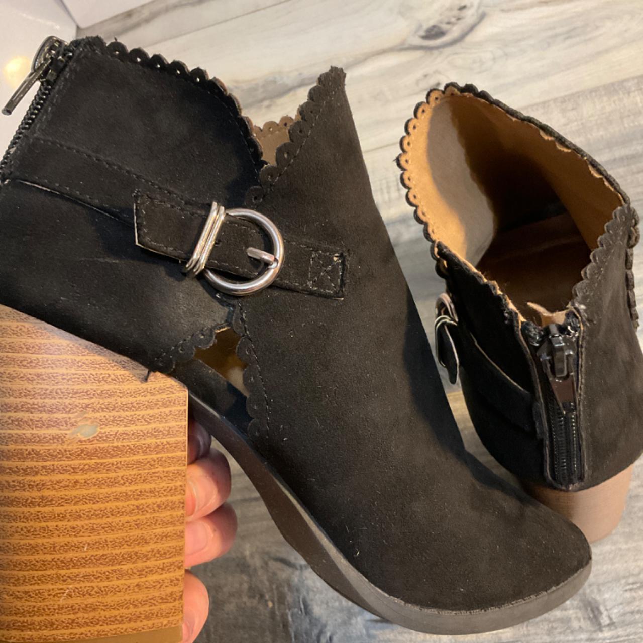 Maurice black peep toe black ankle boots size Depop