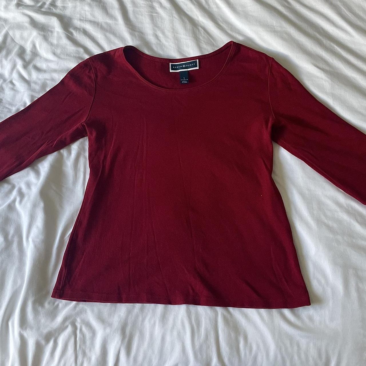 Karen Scott coquette classy red shirt small - Depop