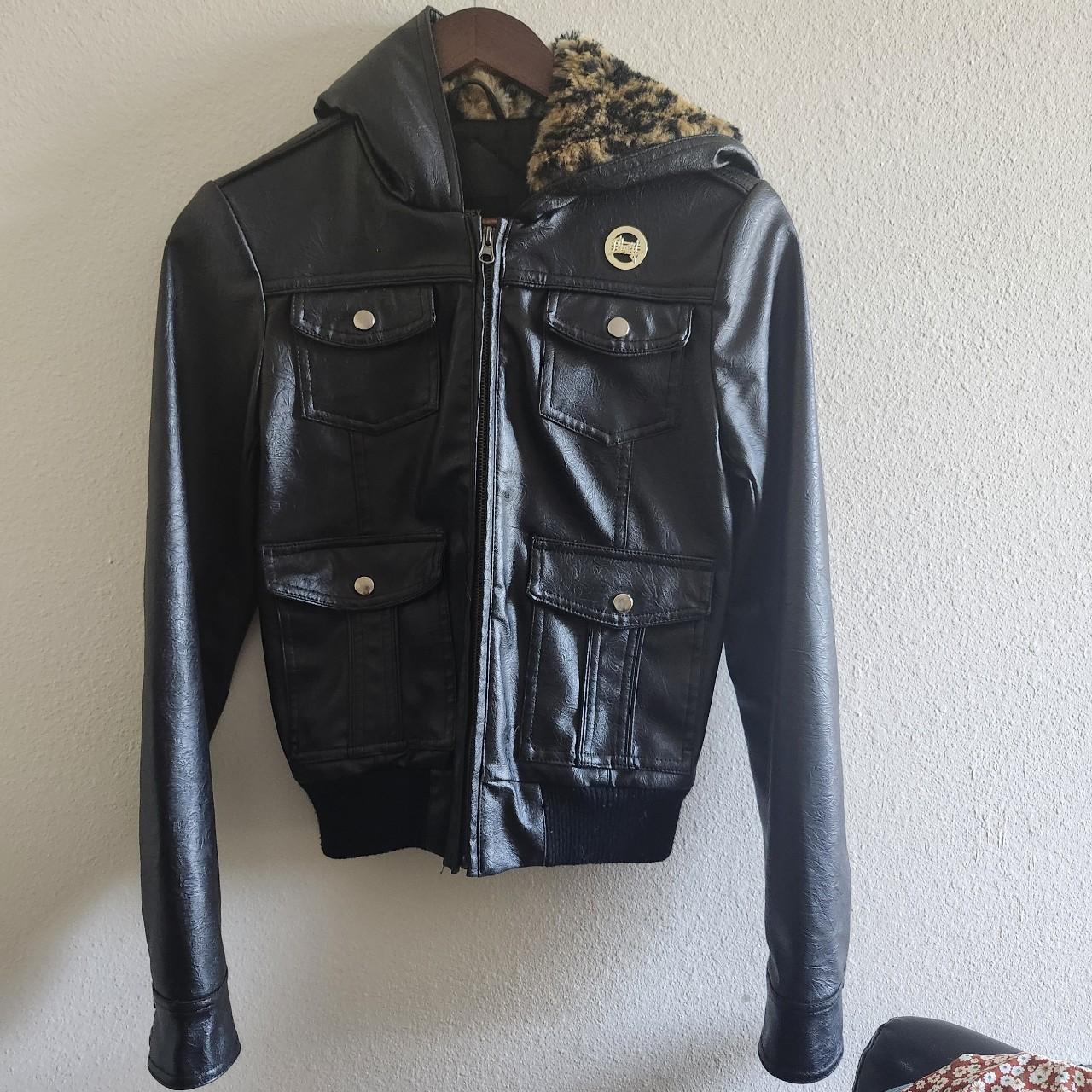 OBEY faux leather jacket. Size small dm for