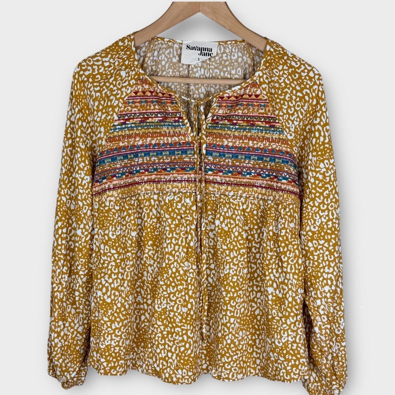 Savannah Morrow Women's Blouse - Yellow/White - S… - image 1